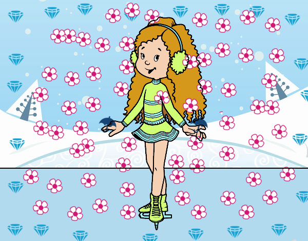 Niña patinadora sobre hielo