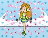 Dibujo Niña patinadora sobre hielo pintado por magiesme