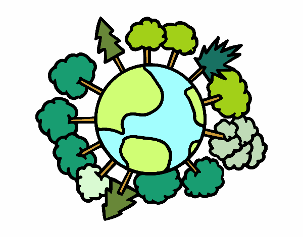 Dibujo Planeta tierra con árboles pintado por amanda2004