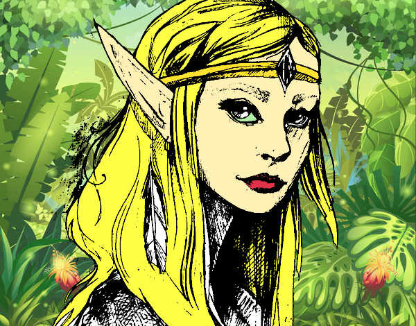 Dibujo Princesa elfo pintado por sebasteque
