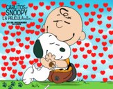 Snoopy y Carlitos abrazados