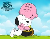 Snoopy y Carlitos abrazados