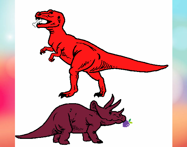 Triceratops y tiranosaurios rex