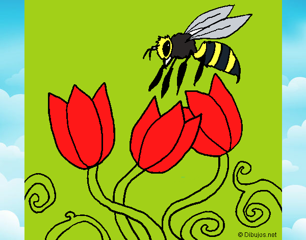 la abeja  molesta