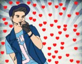 Dibujo Abraham Mateo cantando pintado por BerenicexD