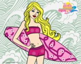 Barbie con tabla de surf