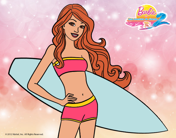 Barbie con tabla de surf