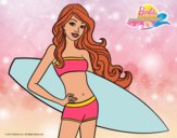 Barbie con tabla de surf