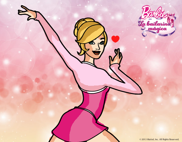 Dibujo Barbie en postura de ballet pintado por mangli
