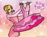 Dibujo Barbie y su vestido de ballet pintado por mangli