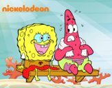 Bob Esponja y Patricio en bañador