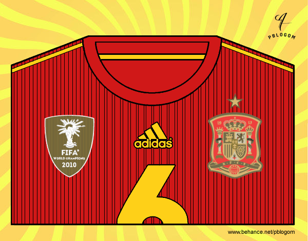 Camiseta del mundial de fútbol 2014 de España