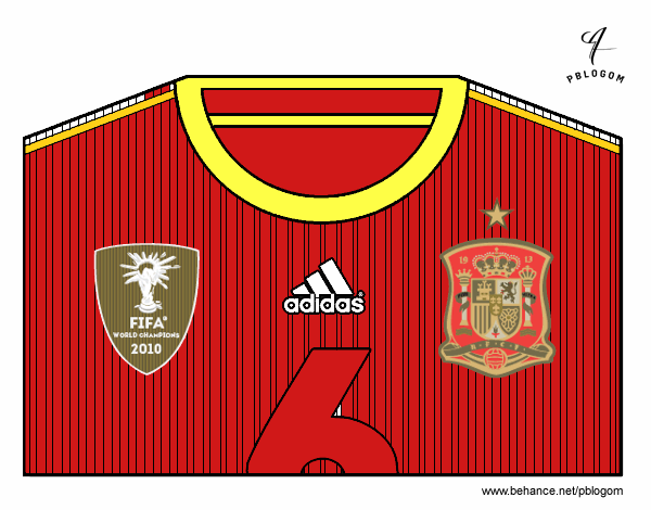 Camiseta del mundial de fútbol 2014 de España