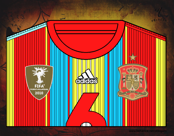 Camiseta del mundial de fútbol 2014 de España