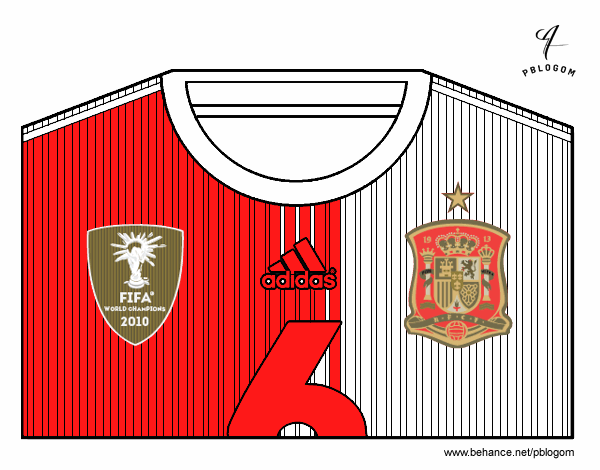 Camiseta del mundial de fútbol 2014 de España