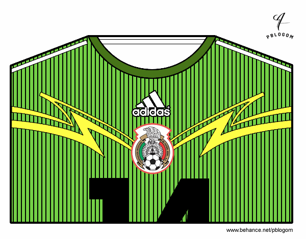 Camiseta del mundial de fútbol 2014 de México