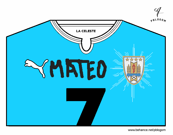 Camiseta del mundial de fútbol 2014 de Uruguay