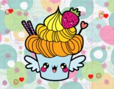 Dibujo Cupcake kawaii con fresa pintado por angiekaro