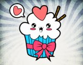 Cupcake kawaii con lazo