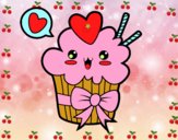 Cupcake kawaii con lazo