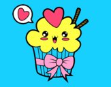 Cupcake kawaii con lazo