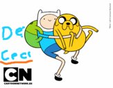 Finn y Jake abrazados