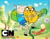 Finn y Jake abrazados