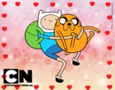 Finn y Jake abrazados