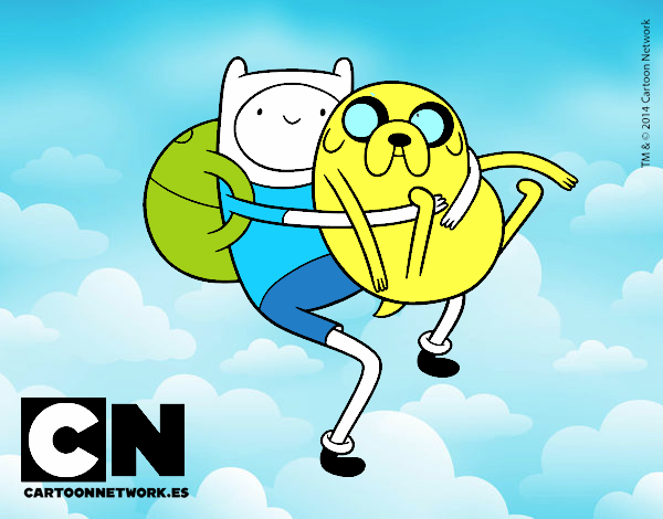 Finn y Jake abrazados