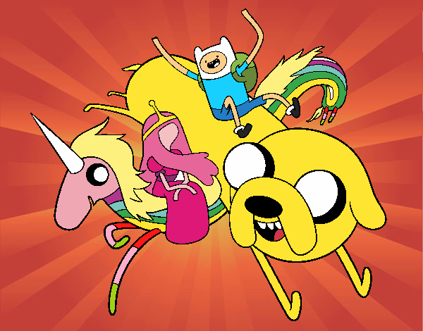 Finn y Jake con la Princesa Chicle