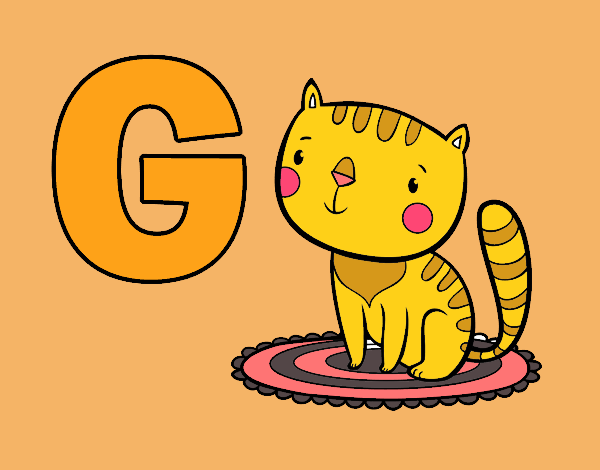 Dibujo G de Gato pintado por mangli