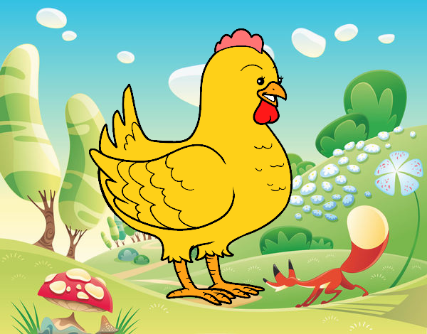 Gallina de una granja