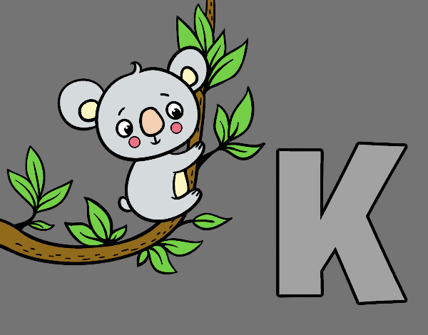 Dibujo K de Koala pintado por mangli