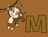 Dibujo M de Mono pintado por mangli