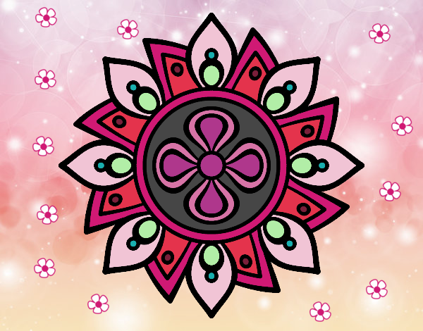 Dibujo Mandala flor sencilla pintado por BerenicexD