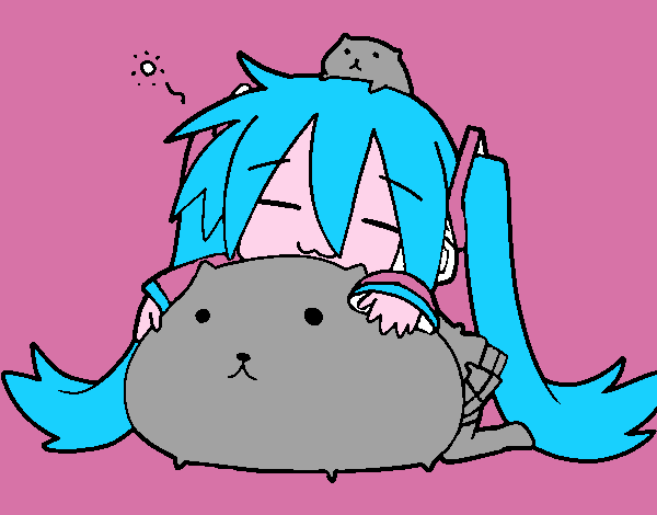 Miku con gatitos