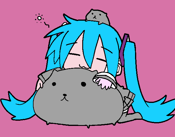 Miku con gatitos