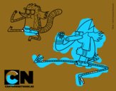 Mordecai y Rigby karatekas