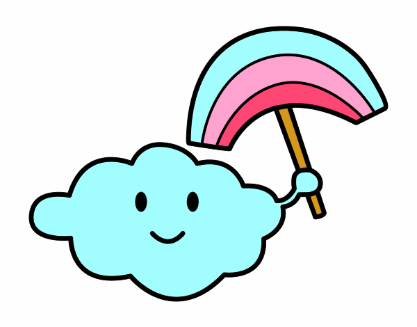 Dibujo Nube con arcoiris pintado por valeruca