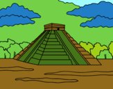Dibujo Pirámide de Chichén Itzá pintado por macri