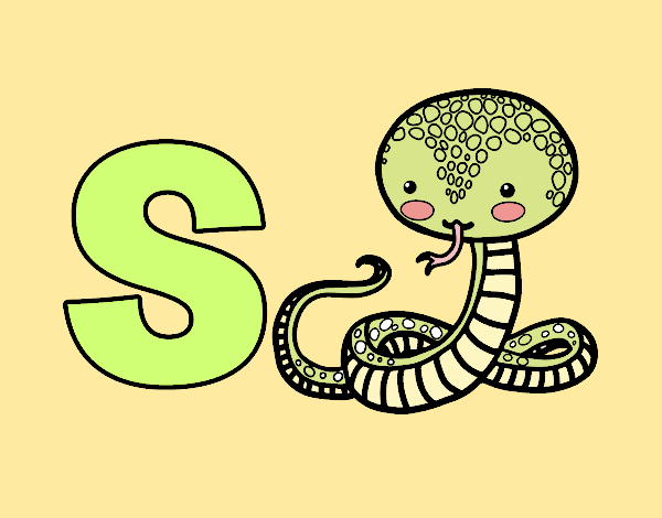 Dibujo S de Serpiente pintado por mangli