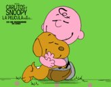 Snoopy y Carlitos abrazados