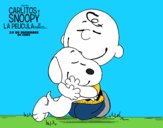 Snoopy y Carlitos abrazados