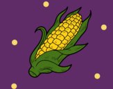 Dibujo Una mazorca de maíz pintado por linda423