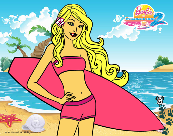 Barbie con tabla de surf