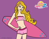 Barbie con tabla de surf