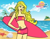 Barbie con tabla de surf