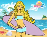 Barbie con tabla de surf