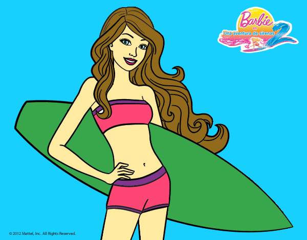 Barbie con tabla de surf