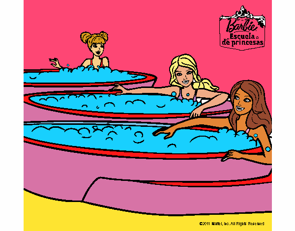 Barbie y sus amigas en el jacuzzi